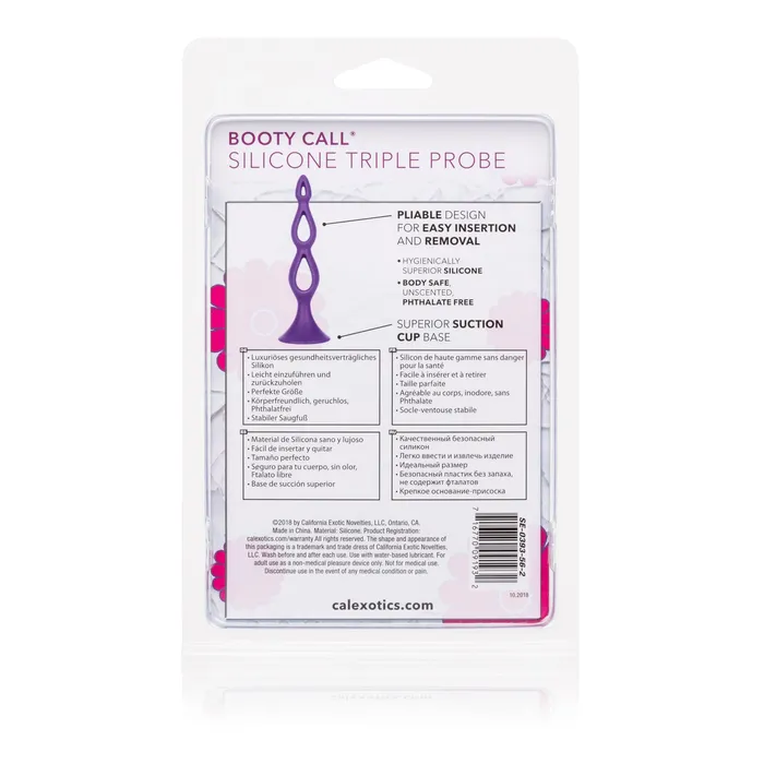Anal California Exotic Booty Call Silicone Triple Probe Purple