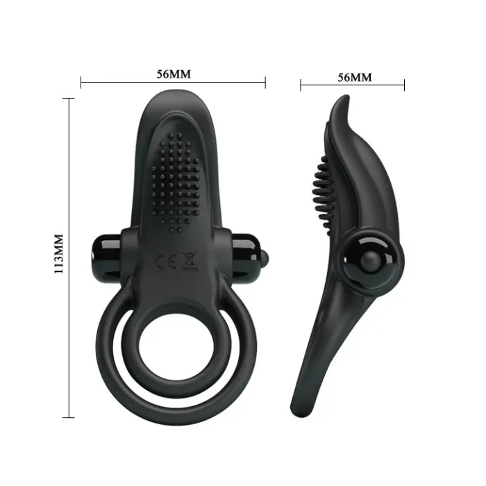 Vibrators Pretty Love Vibrating Silicone Cock Ring Black PRE Vibrators Pretty Love Vibrating Silicone Cock Ring Black PRE