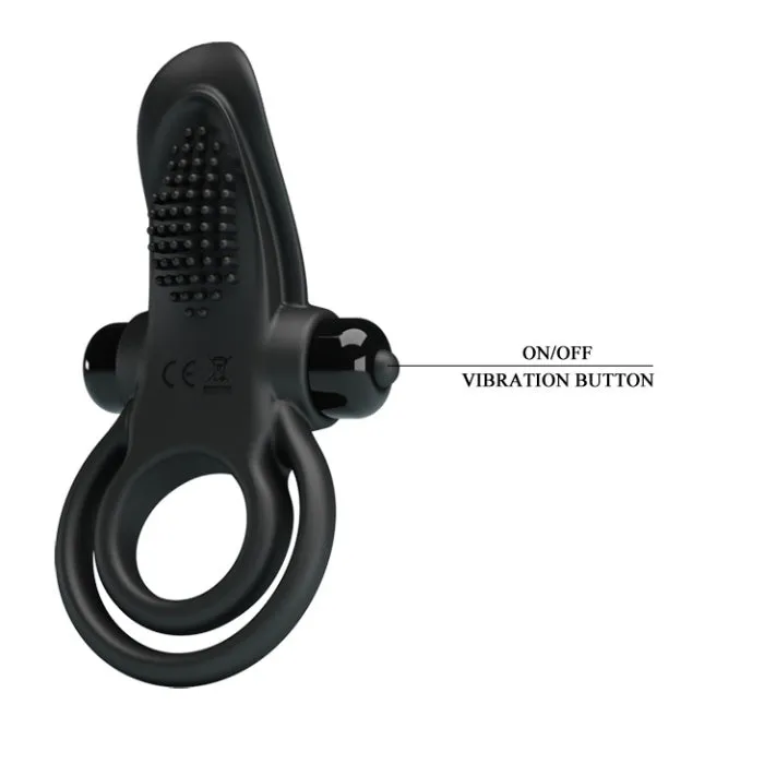 Vibrators Pretty Love Vibrating Silicone Cock Ring Black PRE Vibrators Pretty Love Vibrating Silicone Cock Ring Black PRE