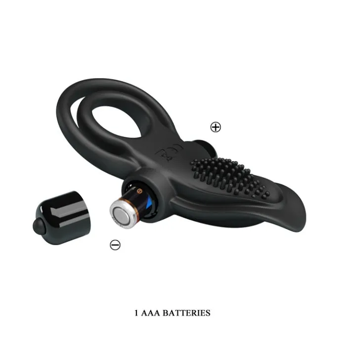 Vibrators Pretty Love Vibrating Silicone Cock Ring Black PRE Vibrators Pretty Love Vibrating Silicone Cock Ring Black PRE