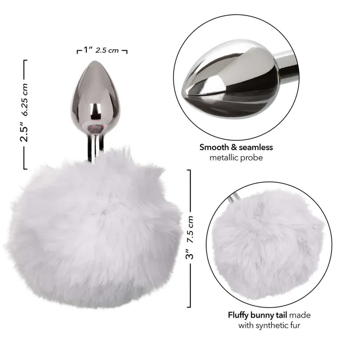 Running Wild White Bunny Tail Butt Plug Playful and Sophisticated Sensual Adventure California Exotic Novelties Anal