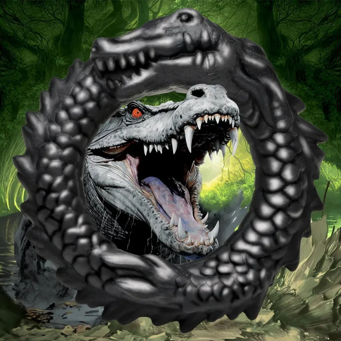 XR Brands Creature Cocks Anal Black Caiman Silicone Cock Ring Black XR Brands Creature Cocks Anal Black Caiman Silicone Cock Ring Black