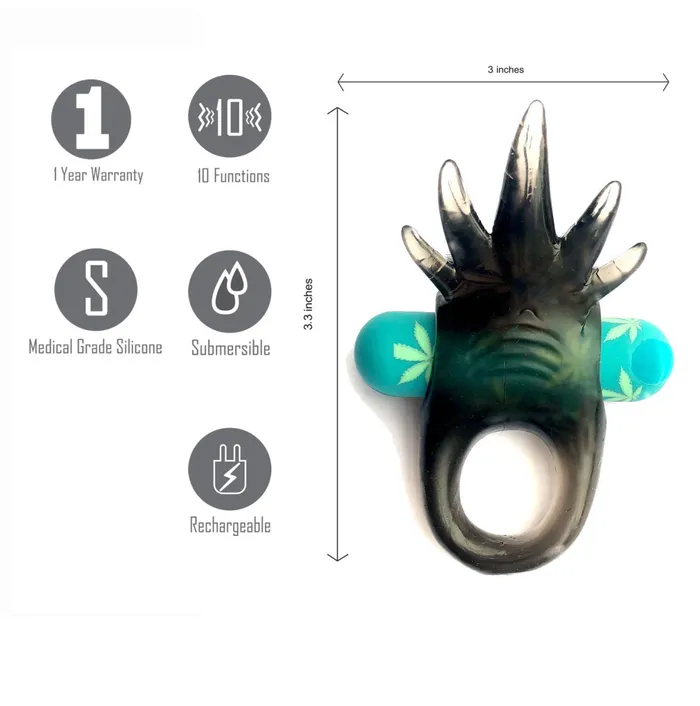 Ziggy Pot Leaf USB Rechargeable Vibrating Erection Enhancer Ring 420 Series Maia Toys Male Sex Toys Ziggy Pot Leaf USB Rechargeable Vibrating Erection Enhancer Ring 420 Series Maia Toys Male Sex Toys