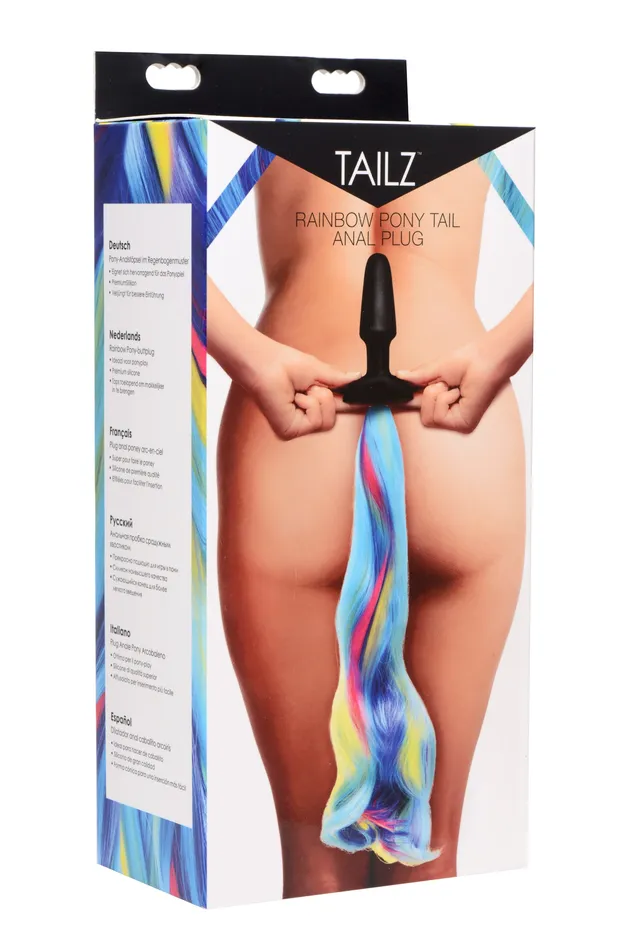 Anal XR Brands Rainbow Pony Tail Anal Plug
